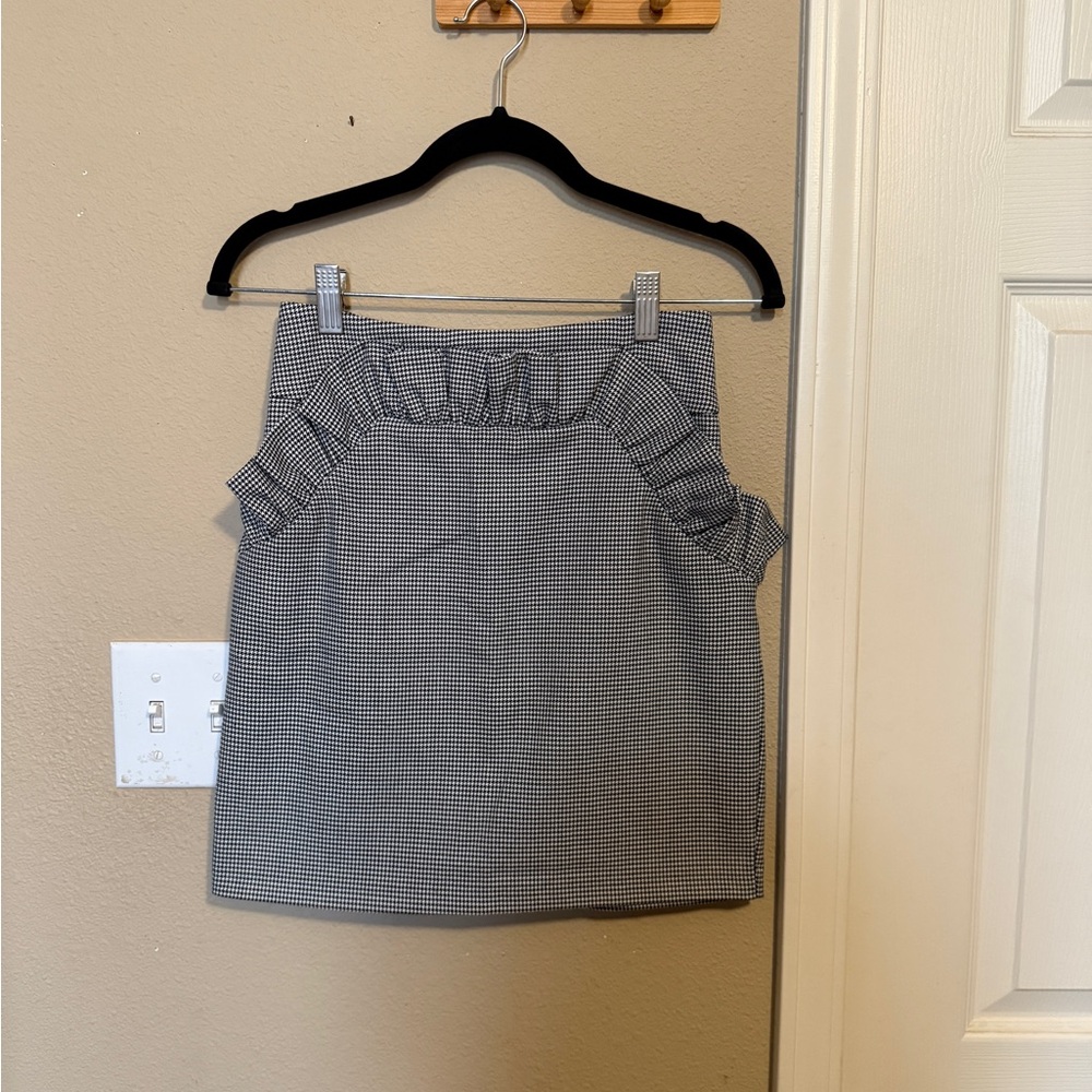 H&M Gray Houndstooth Pencil Mini Skirt